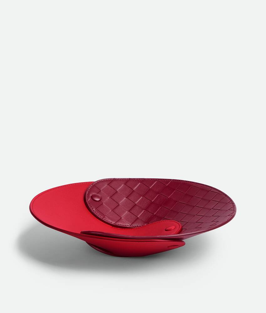 BOTTEGA VENETA 互扣式皮革托盘 - 中号