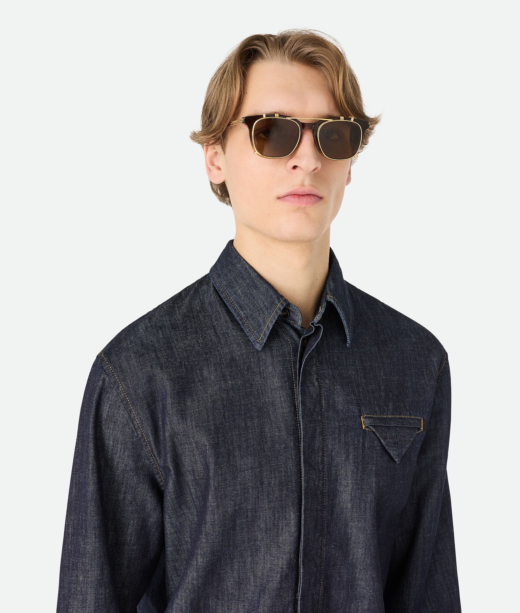 BOTTEGA VENETA Classic方形夹片式太阳眼镜