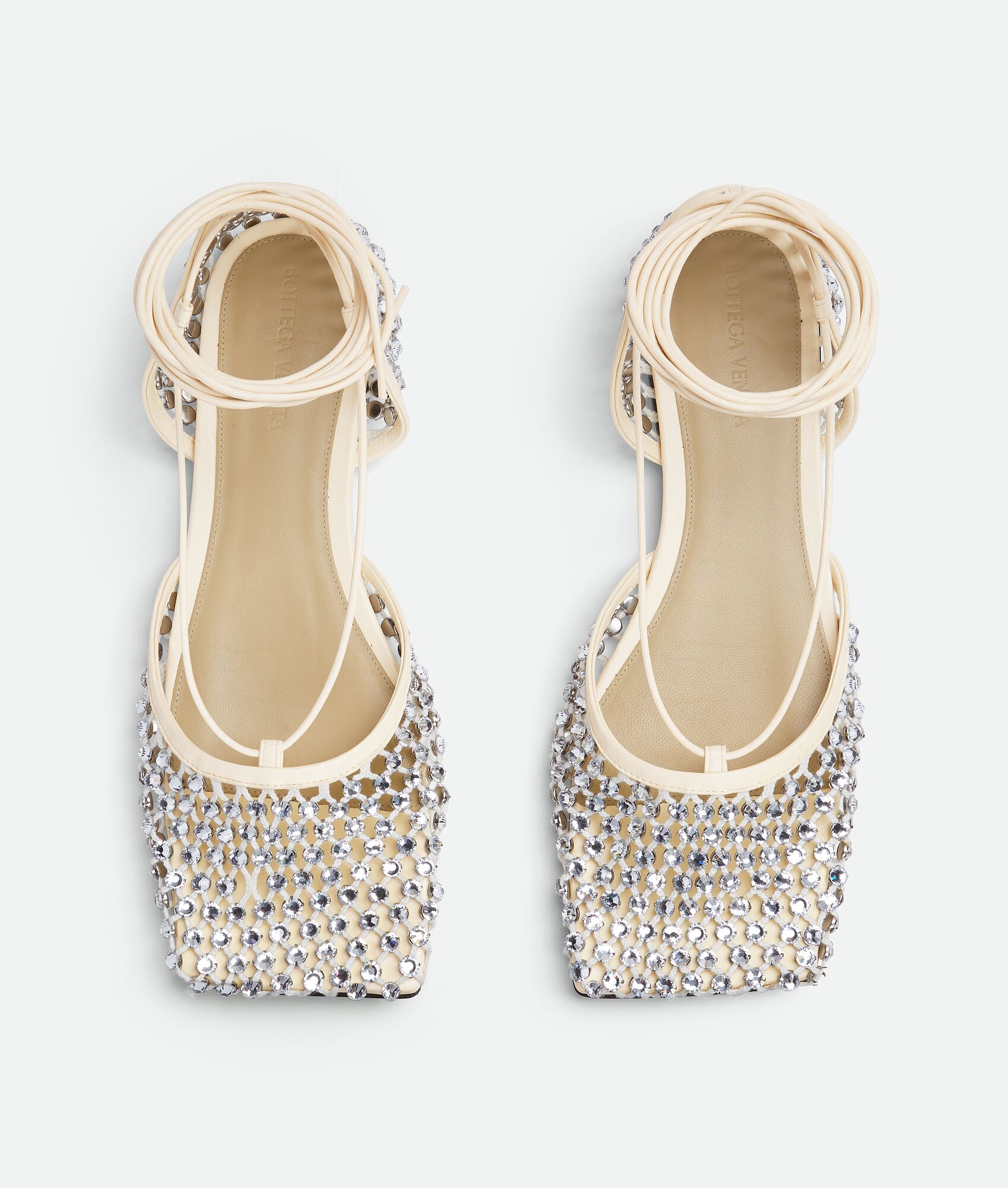 BOTTEGA VENETA 女士Sparkle Stretch系带平底凉鞋