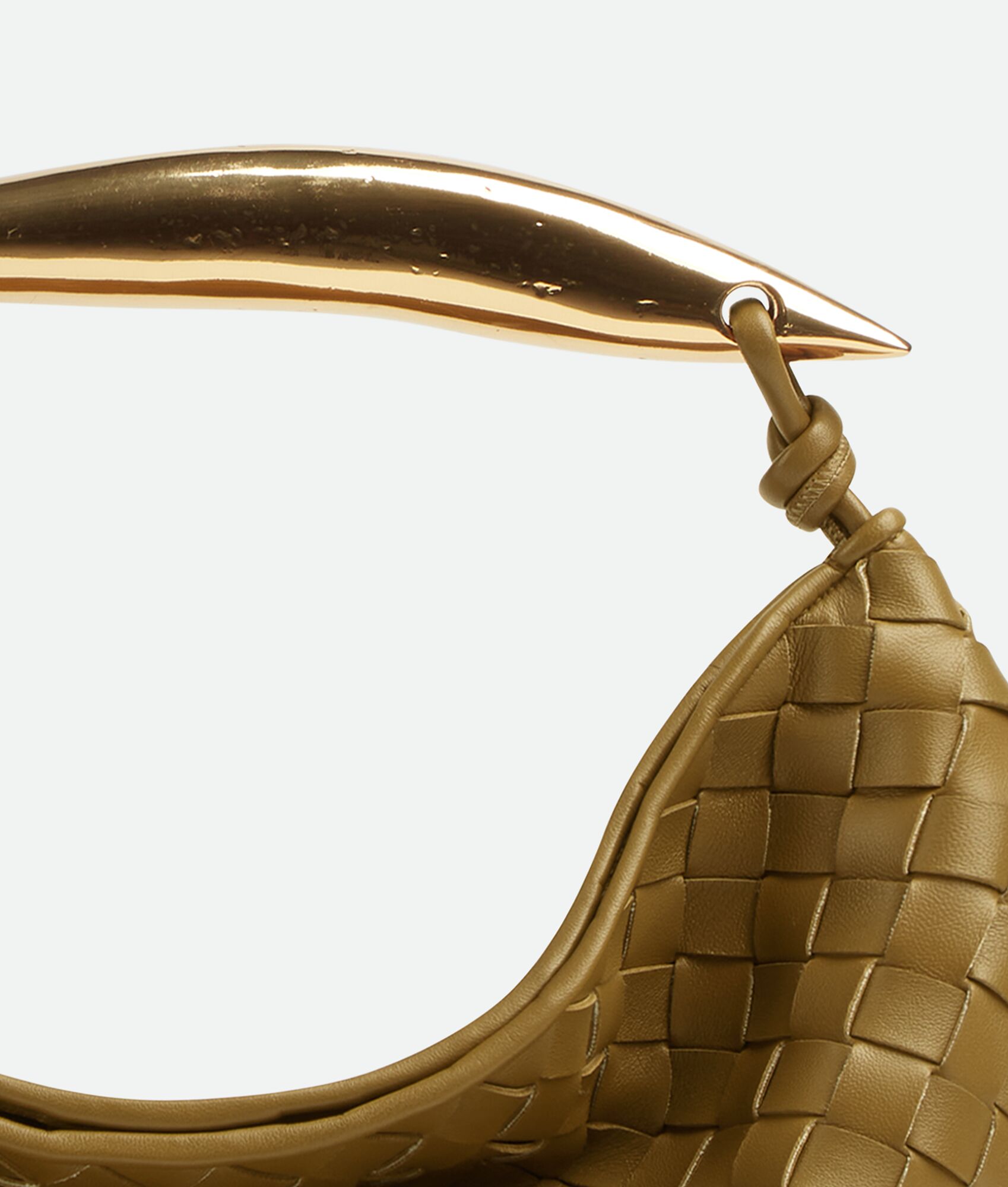 金色的Sardine迷你金属感皮革斜挎包- Bottega Veneta