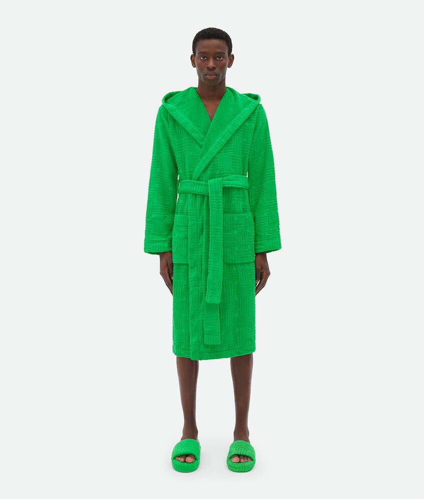 BOTTEGA VENETA Intreccio编织图案棉质毛圈浴袍