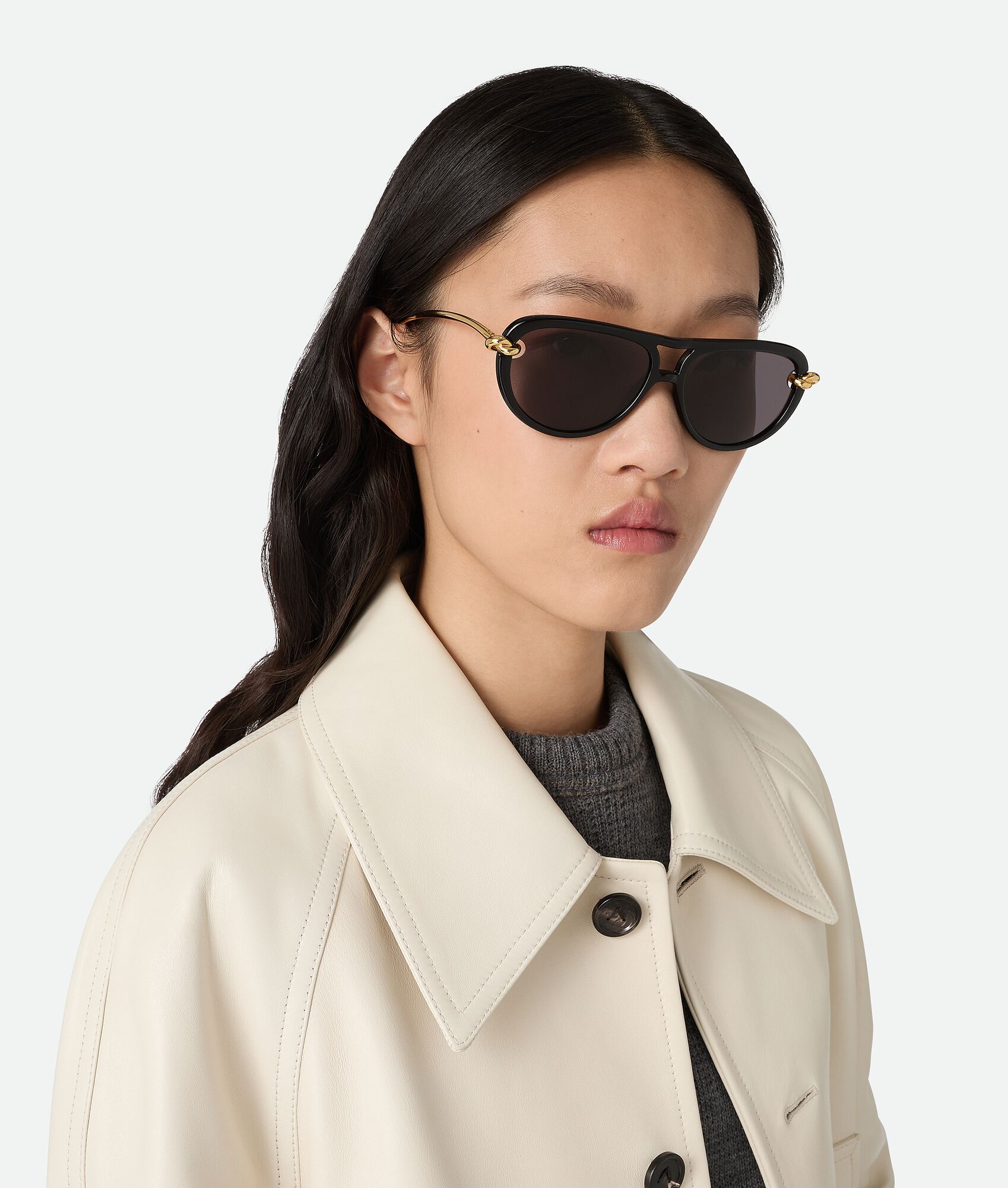 BOTTEGA VENETA 纽结飞行员太阳眼镜