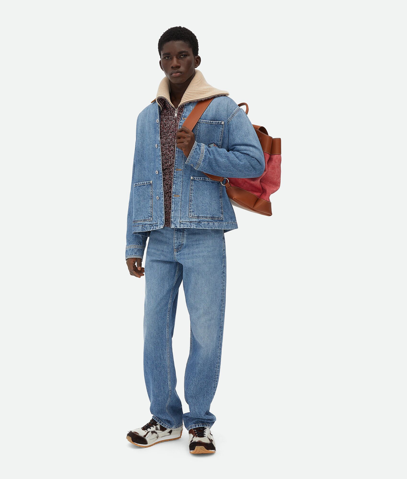 BOTTEGA VENETA 复古靛青色牛仔夹克
