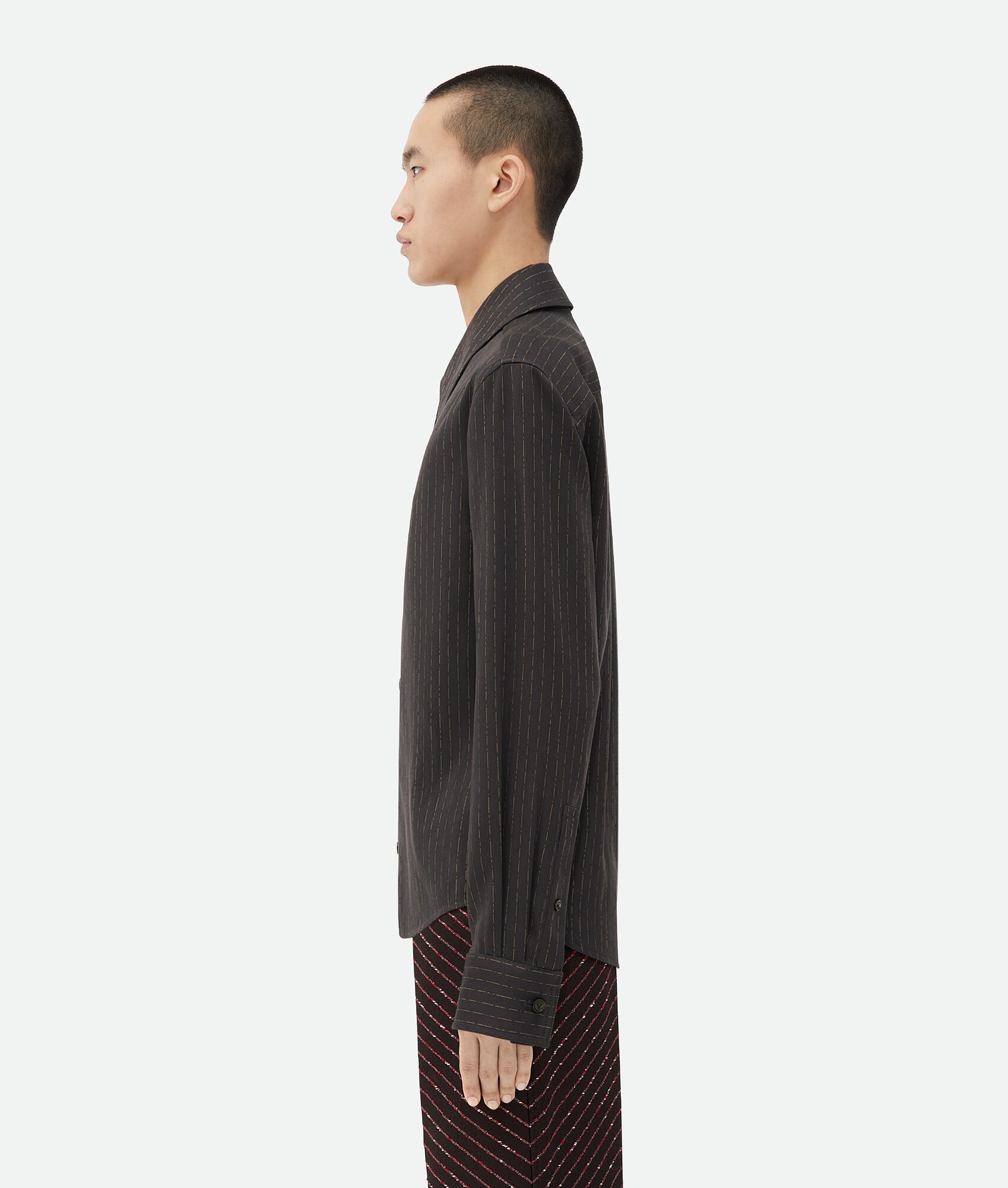 BOTTEGA VENETA 棉质和桑蚕丝条纹衬衫