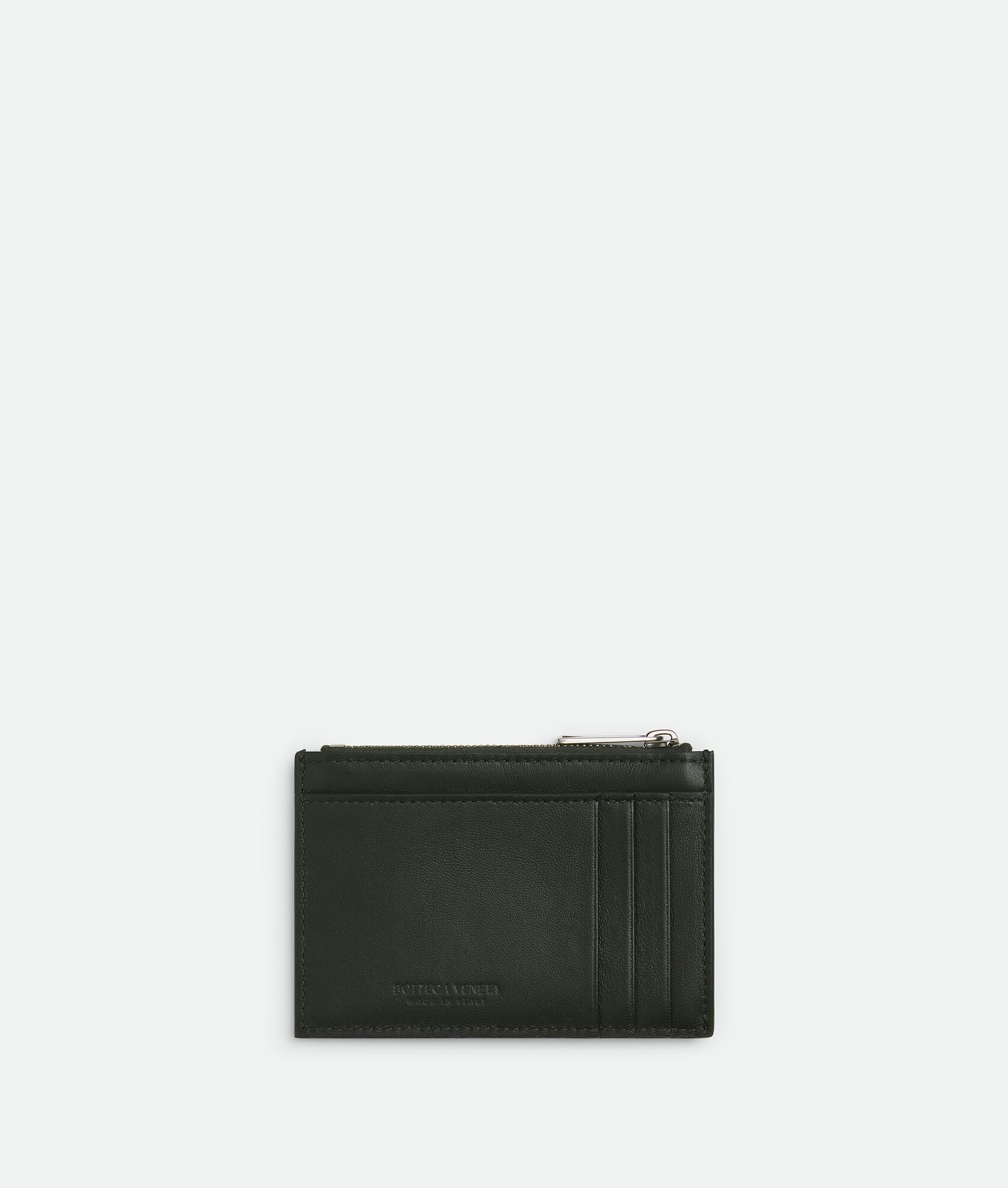BOTTEGA VENETA Intrecciato编织斜纹拉链卡包
