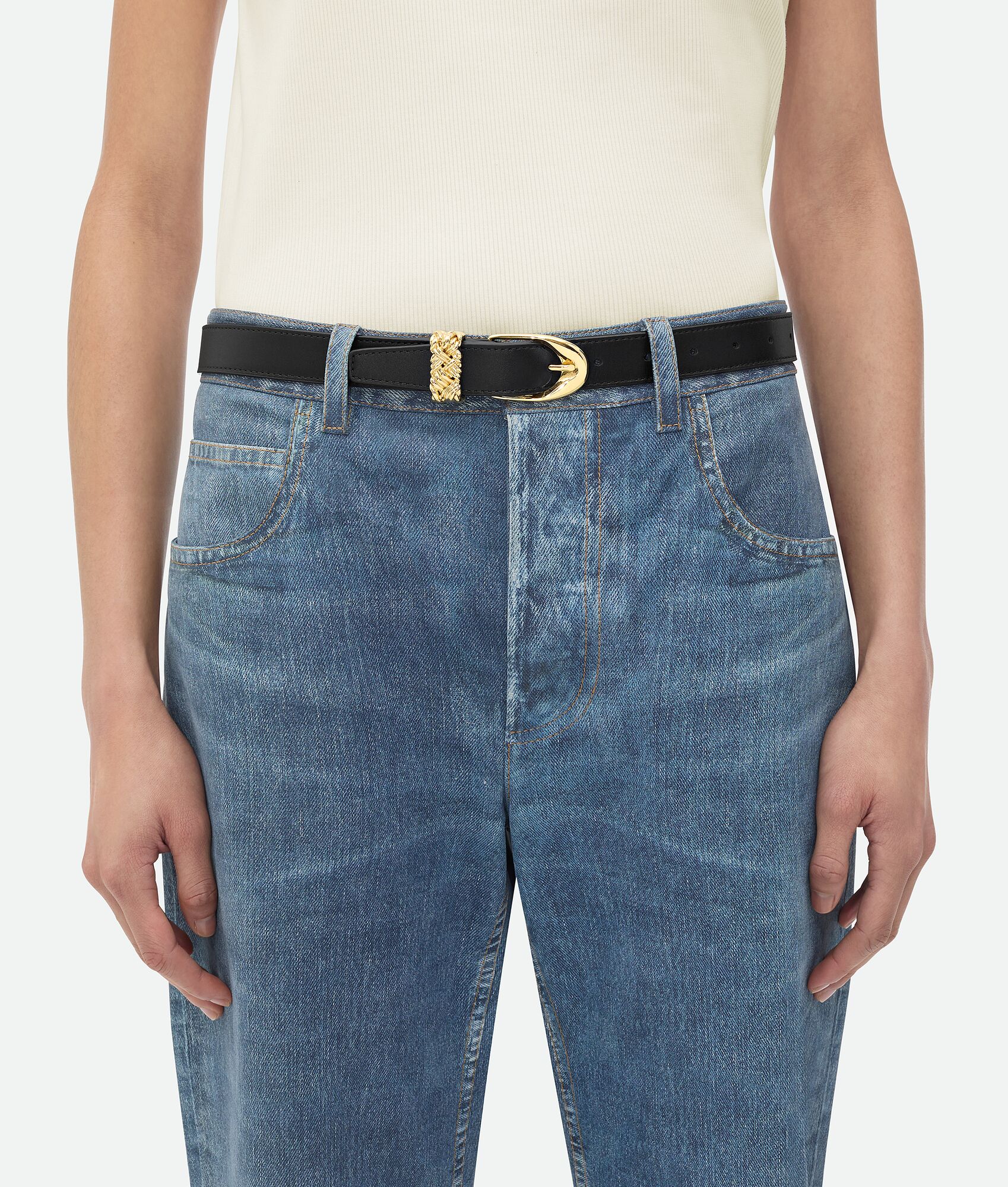 BOTTEGA VENETA Intreccio Loop编织圆环腰带