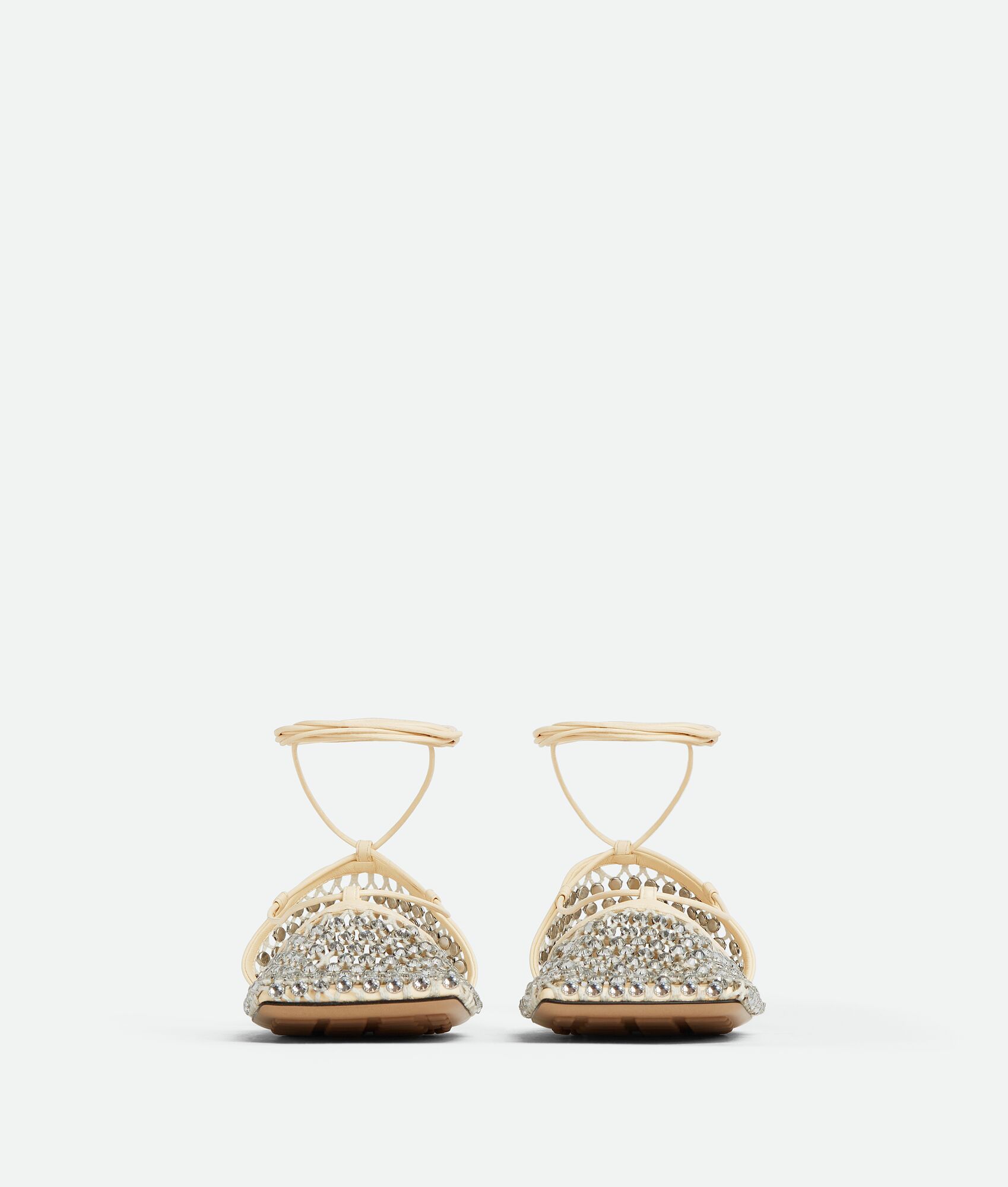 BOTTEGA VENETA 女士Sparkle Stretch系带平底凉鞋