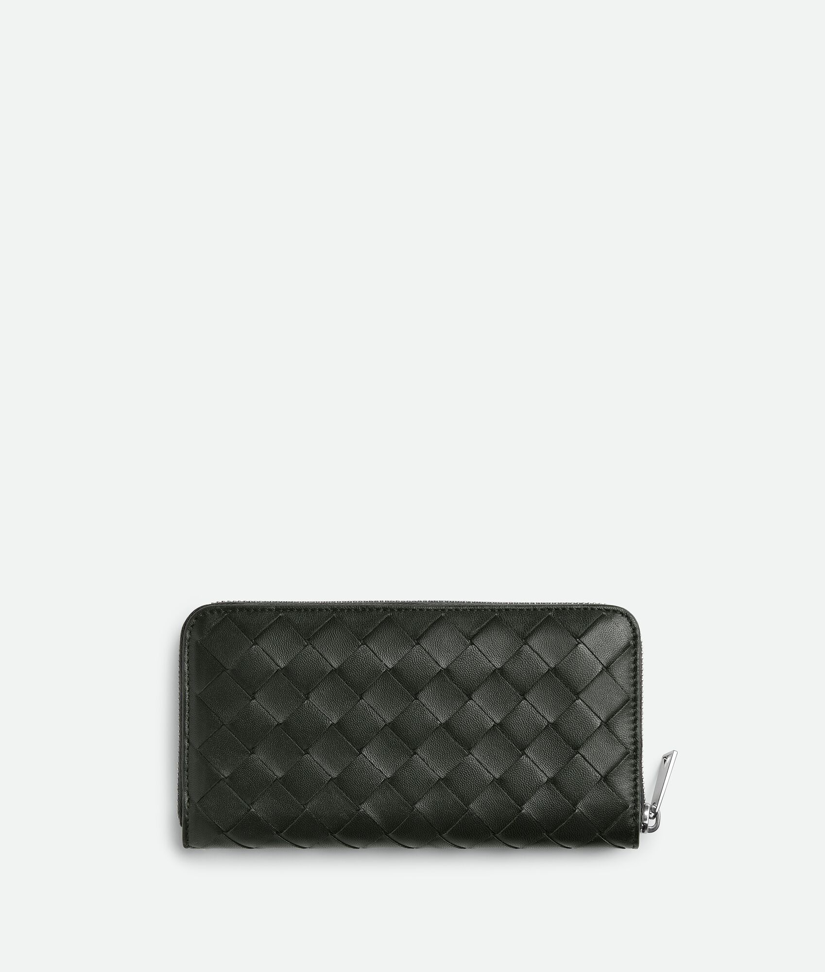 BOTTEGA VENETA Intrecciato编织斜纹环绕式拉链钱包