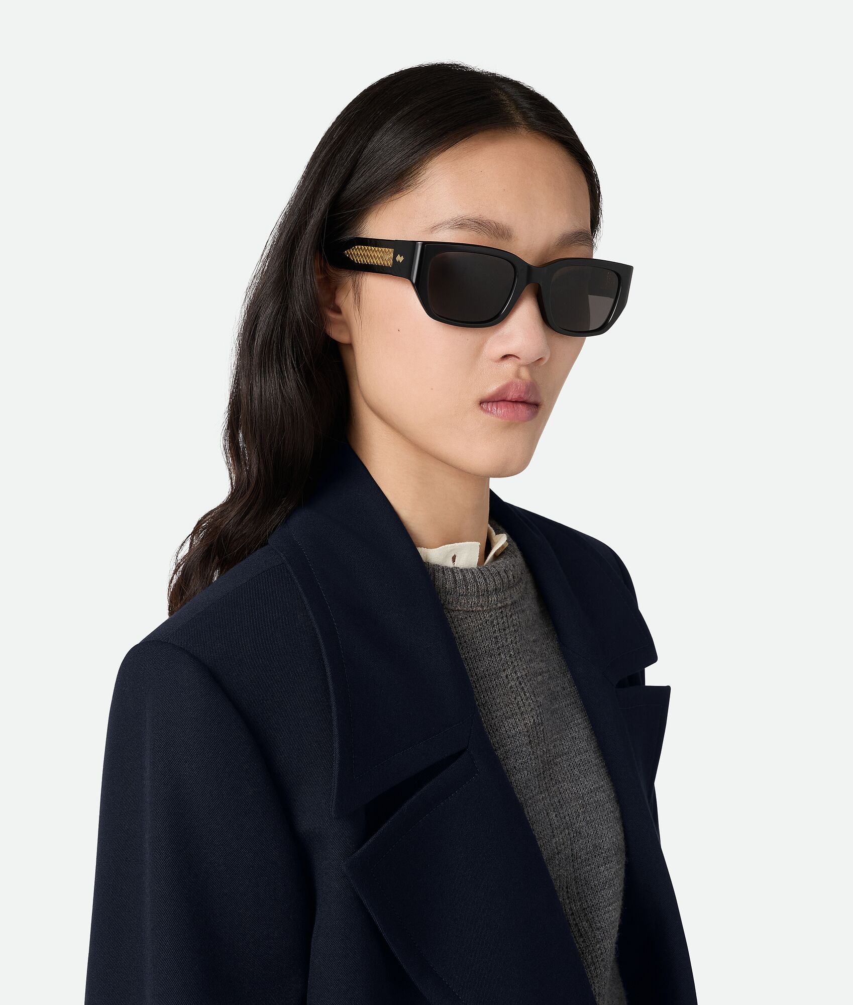 BOTTEGA VENETA Intrecciato编织方形太阳眼镜