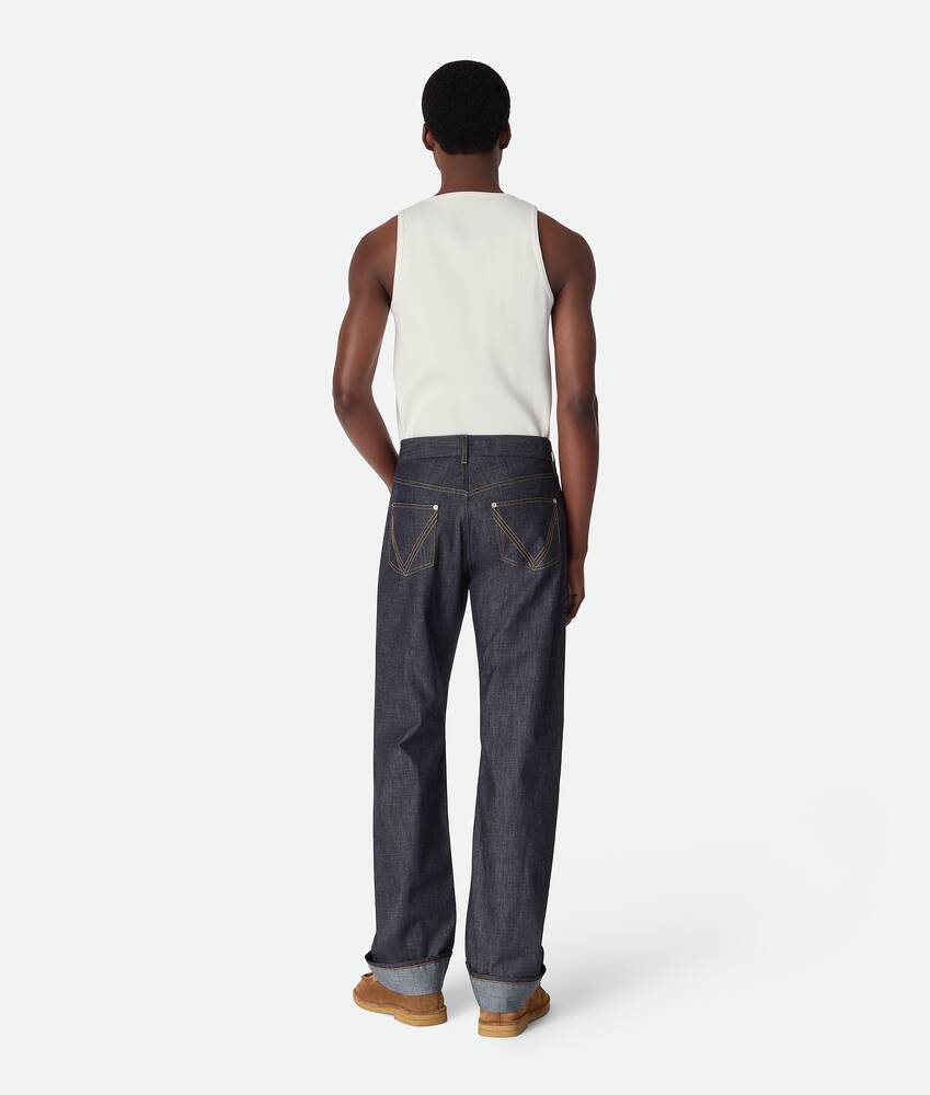 BOTTEGA VENETA 漂洗靛青色阔腿牛仔裤