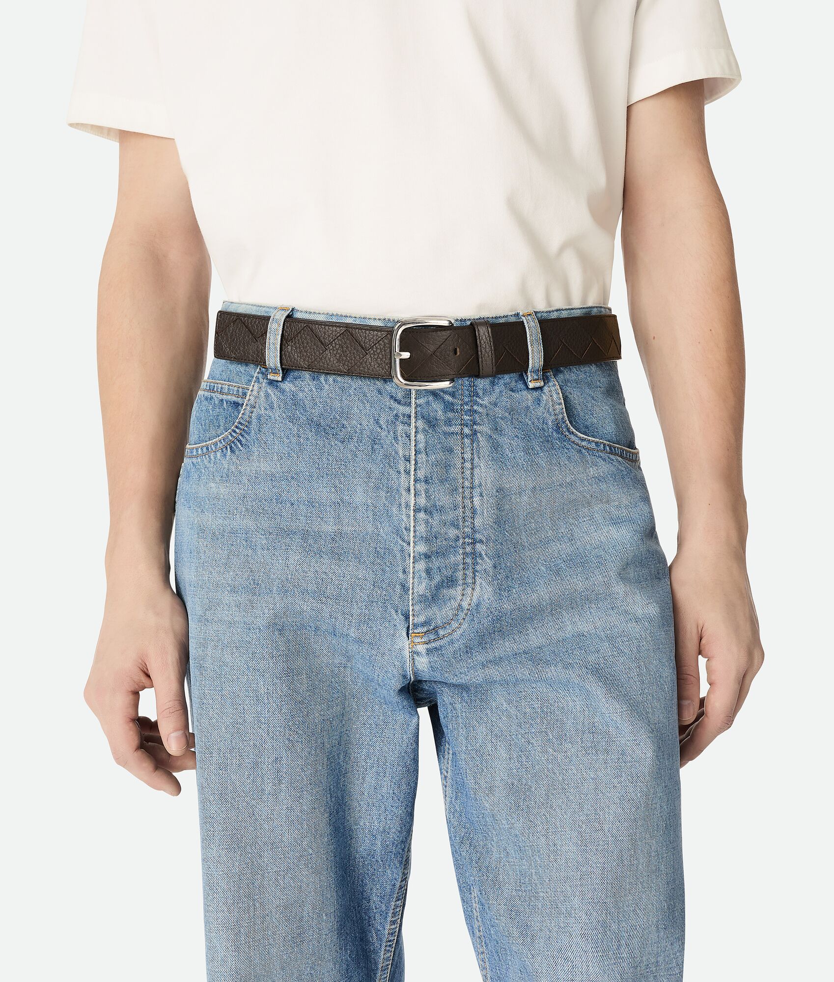 BOTTEGA VENETA Intrecciato编织Taurillon腰带