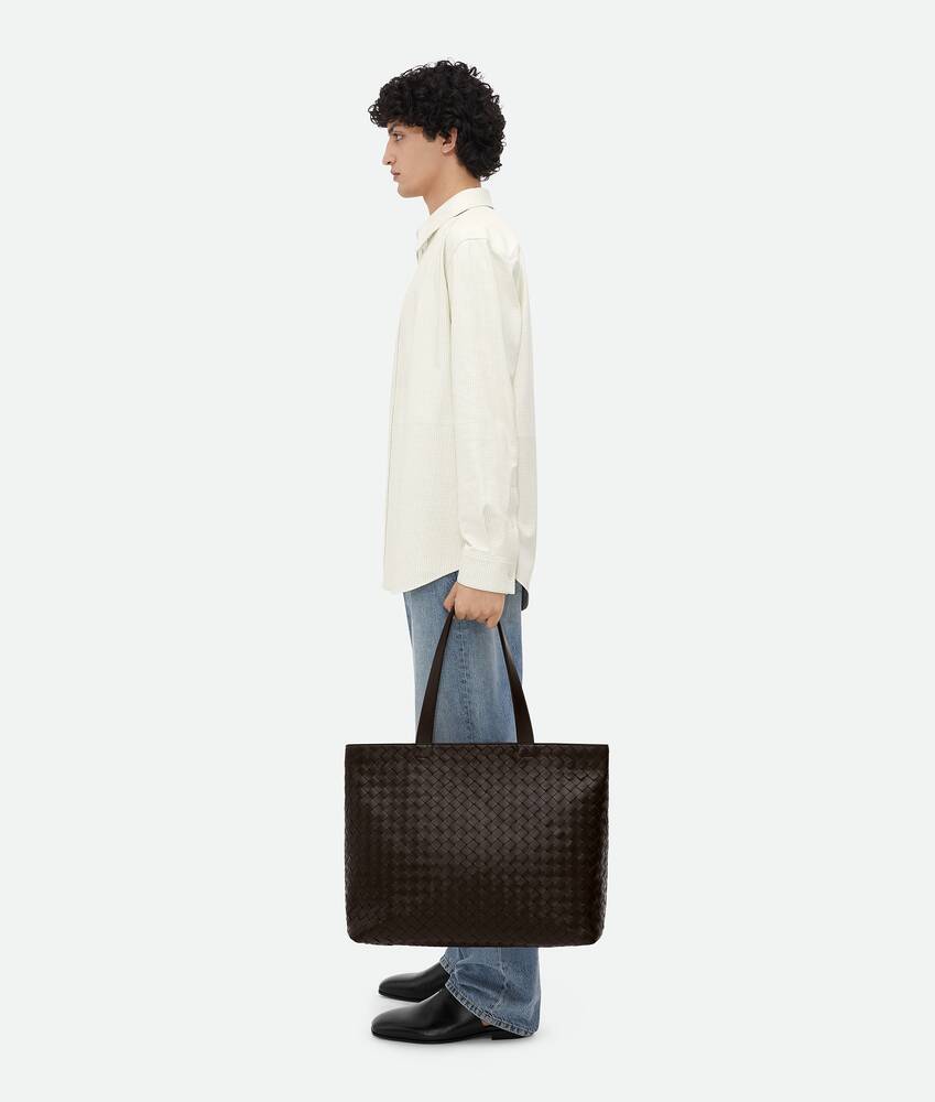 BOTTEGA VENETA 大号Intrecciato编织拉链Tote托特手袋