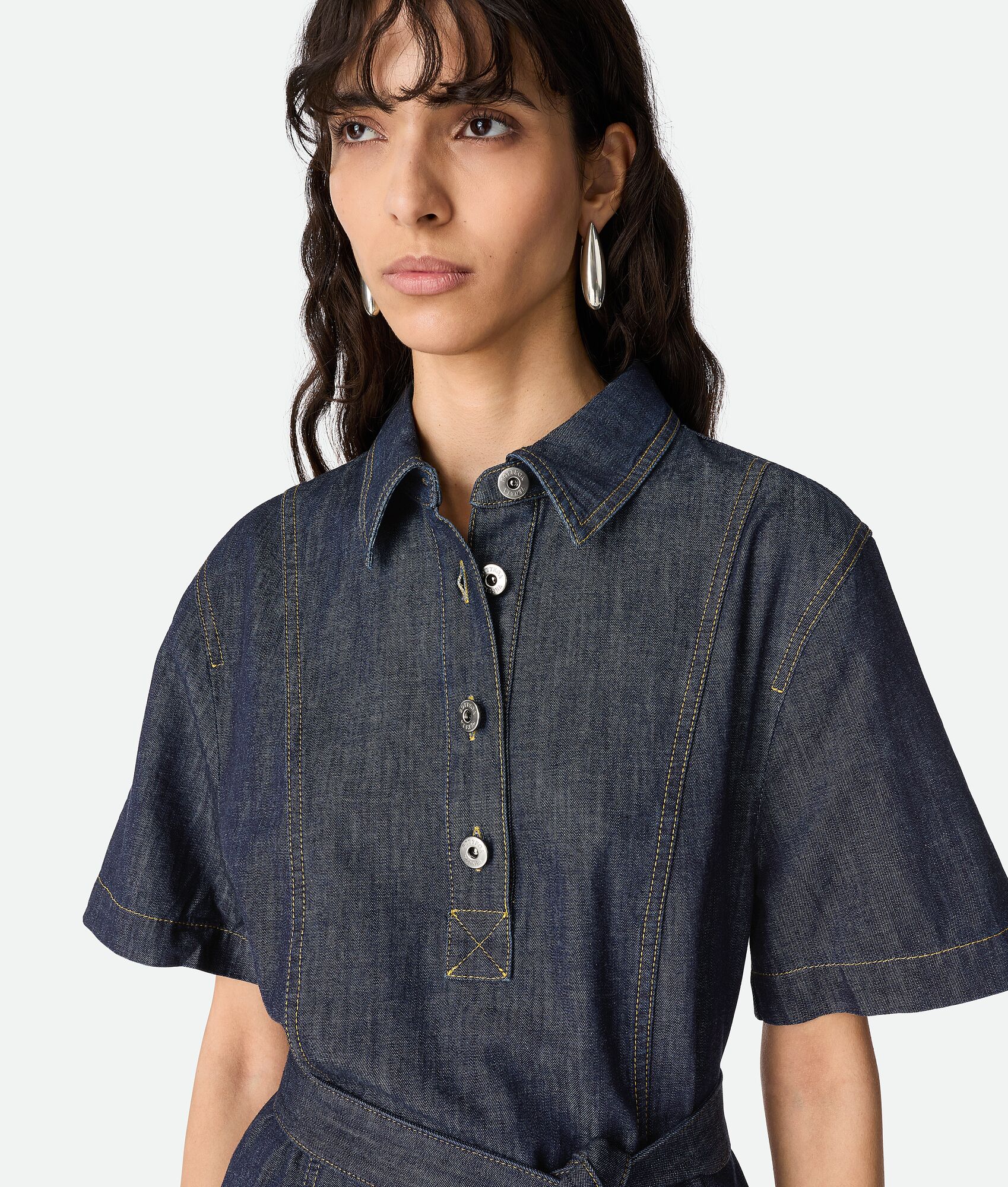 BOTTEGA VENETA 靛青色牛仔连衣裙
