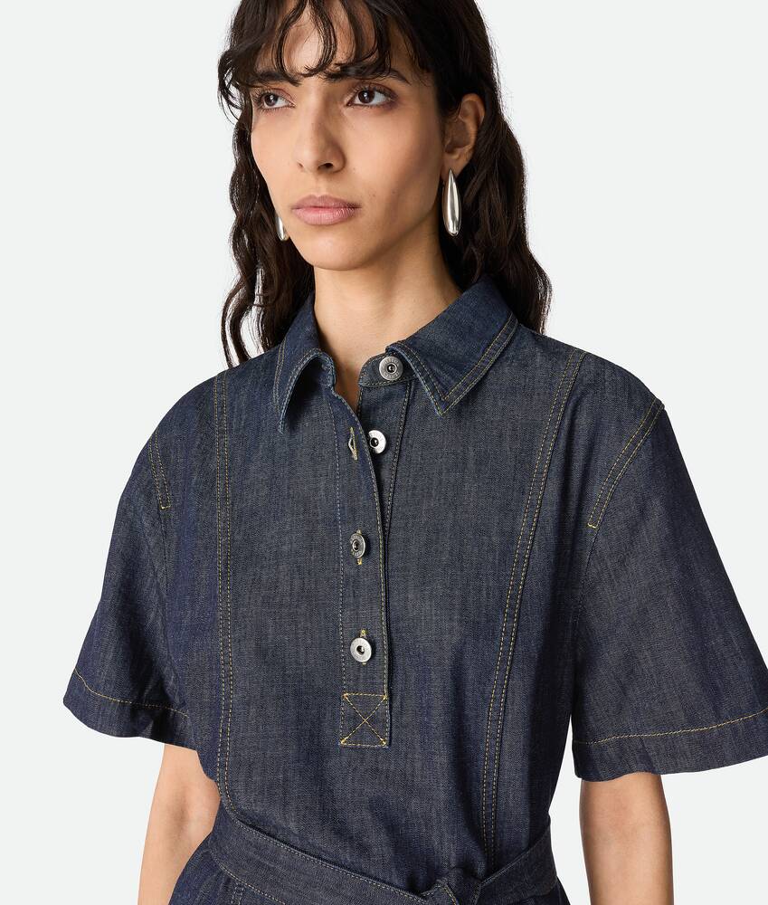 BOTTEGA VENETA 靛青色牛仔连衣裙