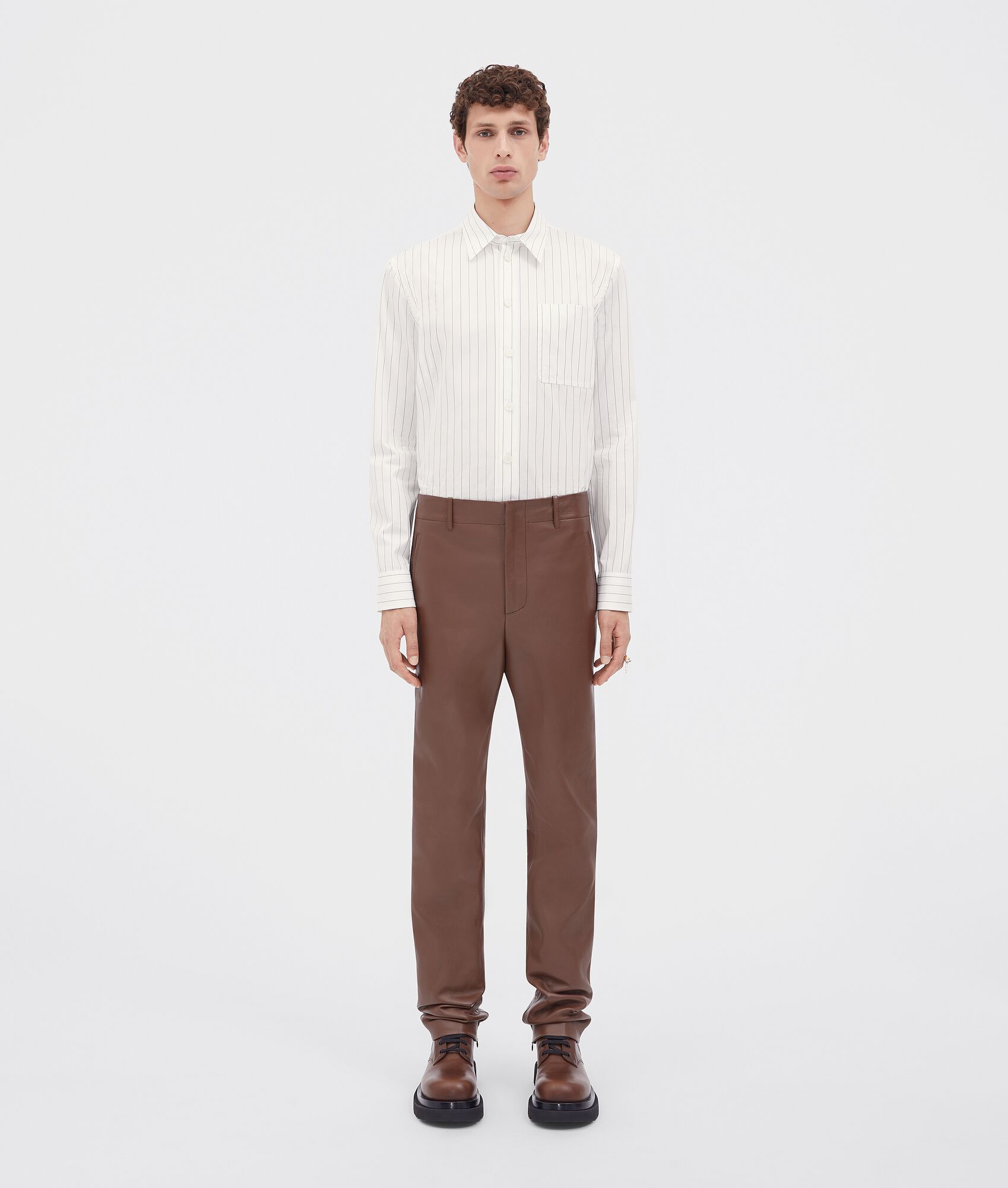 BOTTEGA VENETA 细条纹棉质府绸衬衫