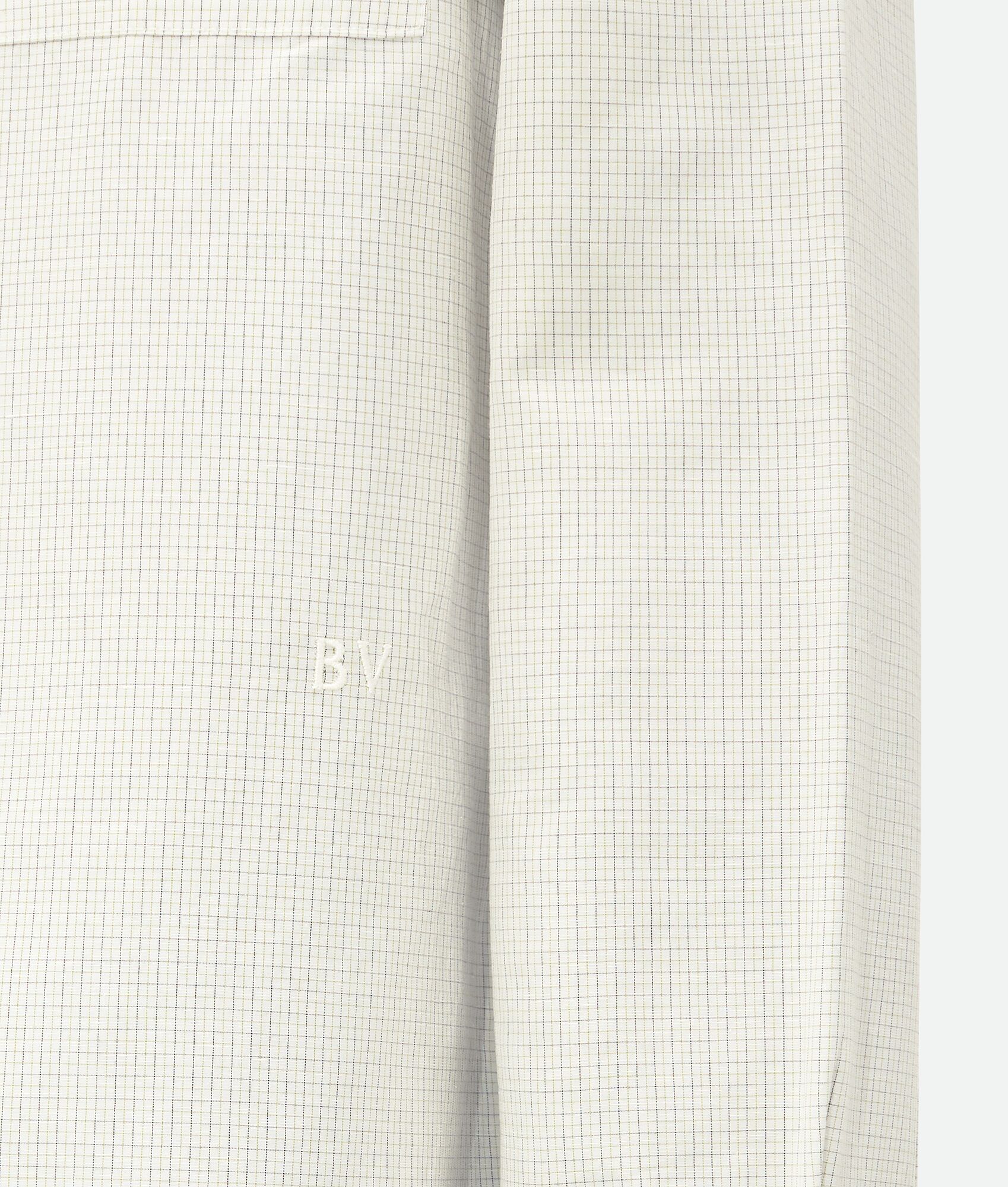 BOTTEGA VENETA BV刺绣棉麻格纹衬衫