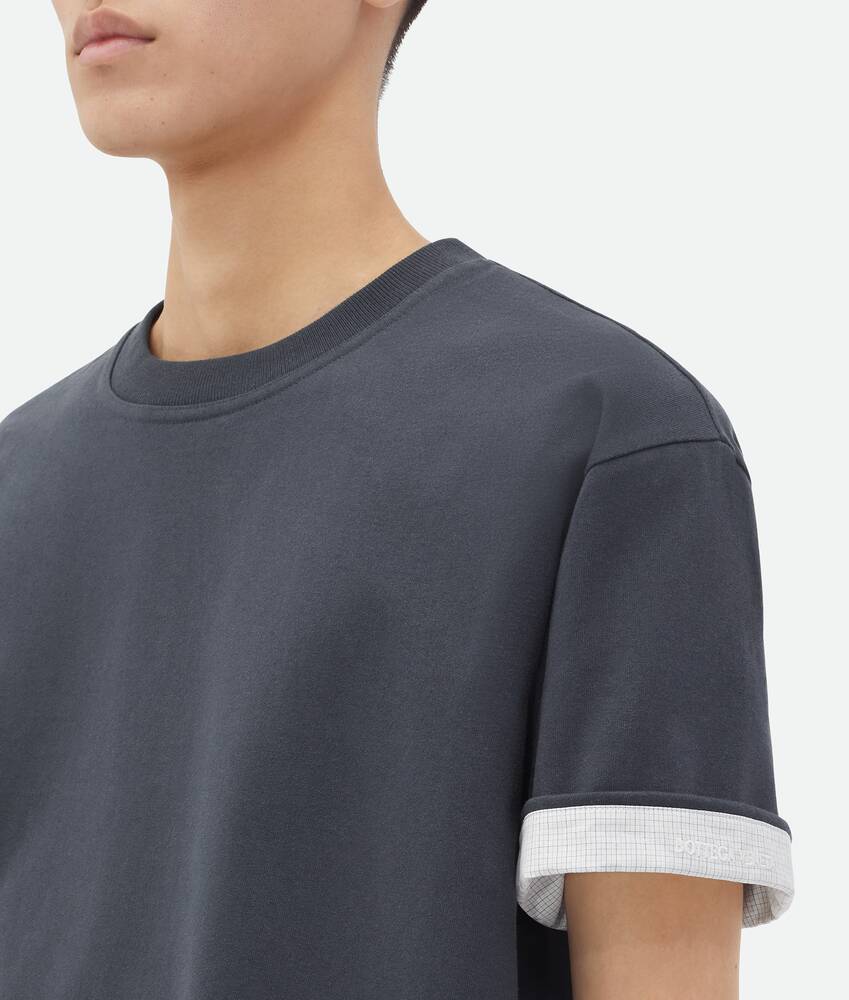 BOTTEGA VENETA 双层棉质格纹T恤衫