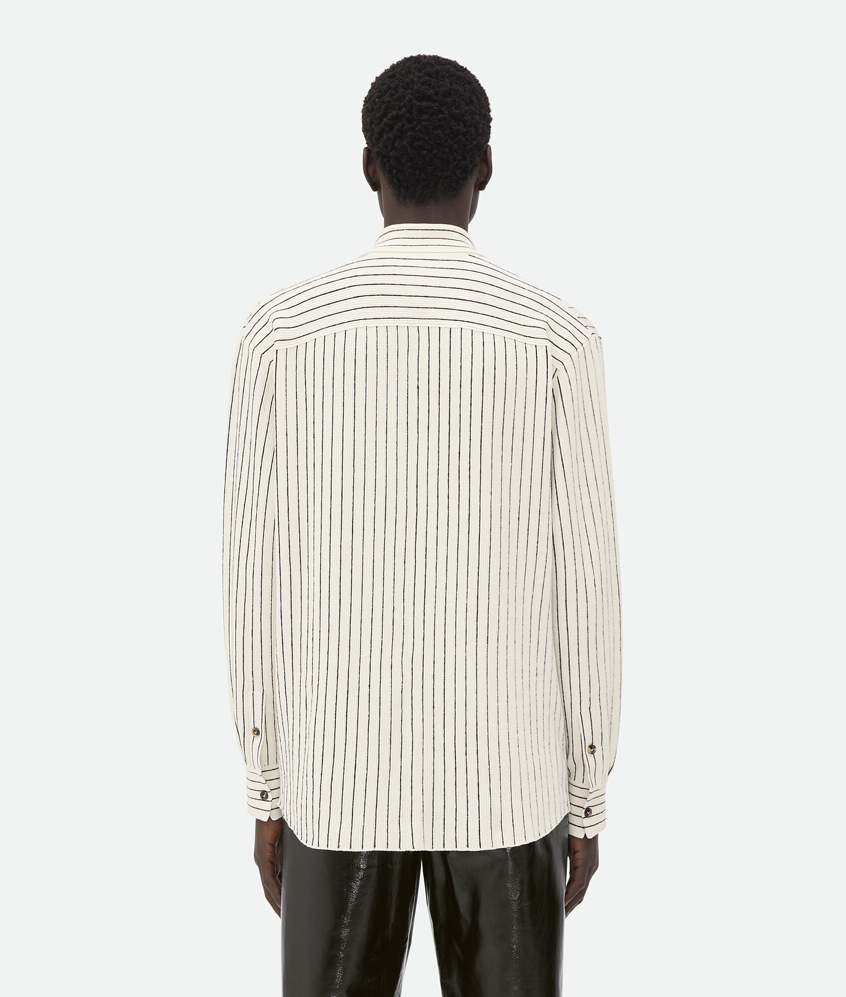 BOTTEGA VENETA 细条纹针织亚麻衬衫