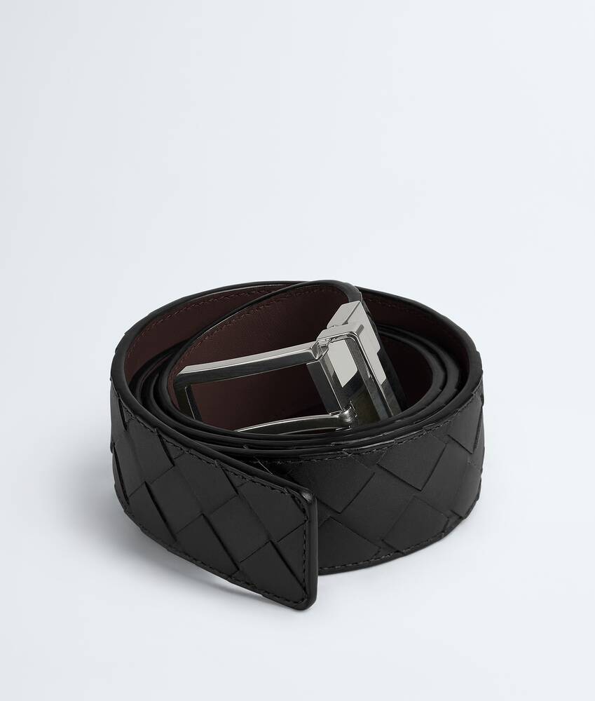 BOTTEGA VENETA Intrecciato编织皮革双面腰带