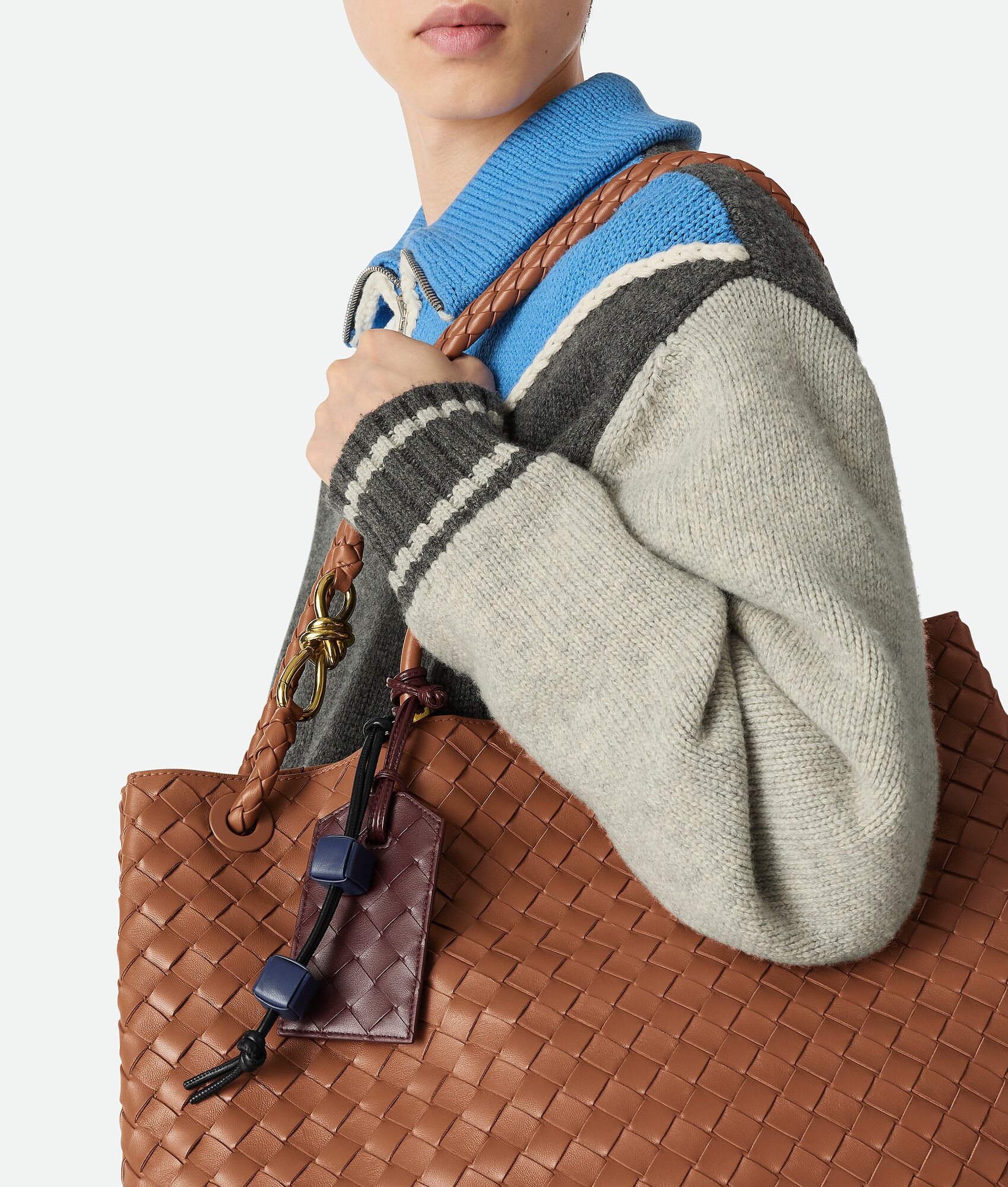 BOTTEGA VENETA Intrecciato编织绳带标签夹