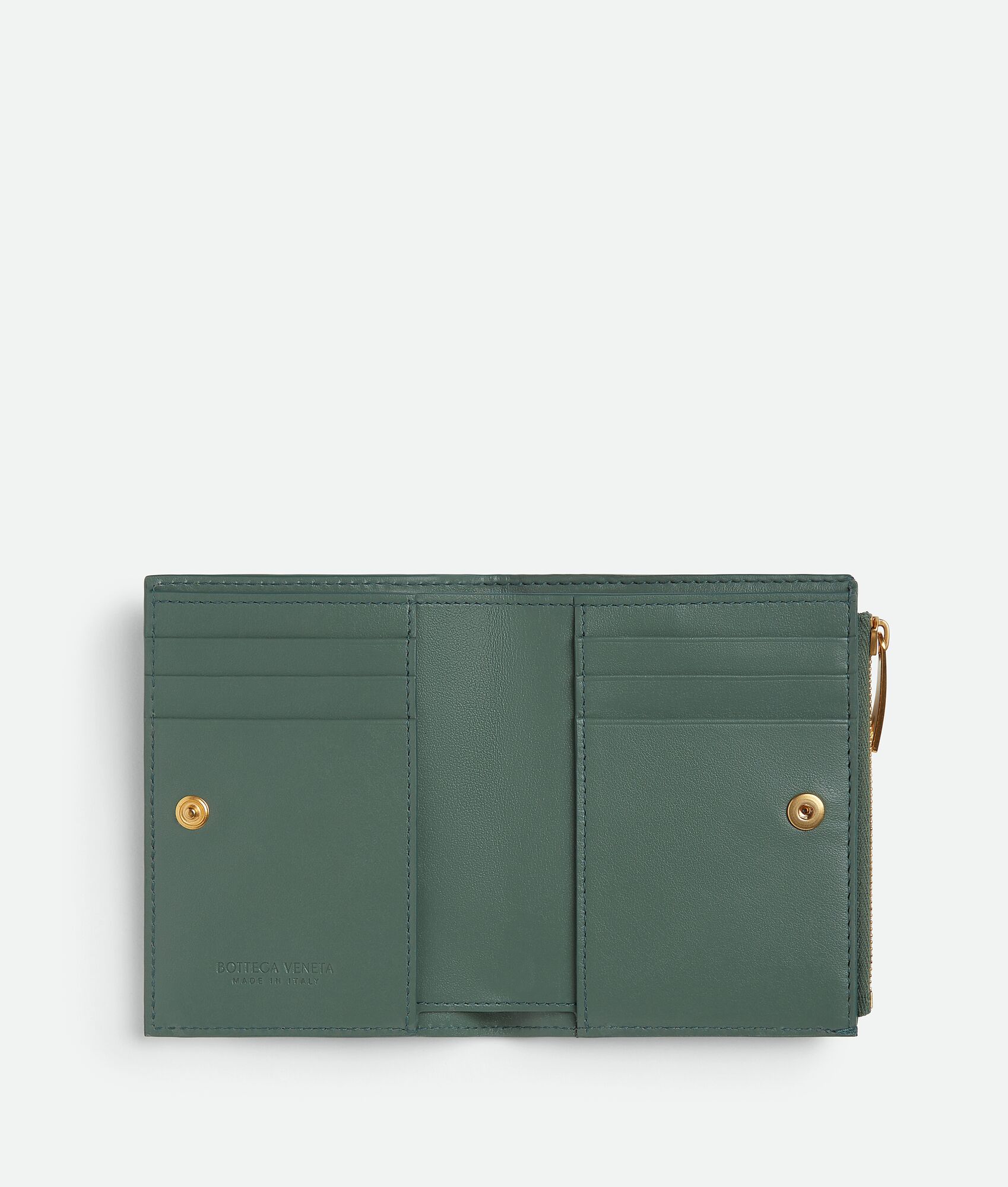 BOTTEGA VENETA 小号Intrecciato编织Bi-Fold拉链钱包