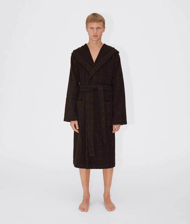 BOTTEGA VENETA Intreccio编织图案棉质毛圈浴袍