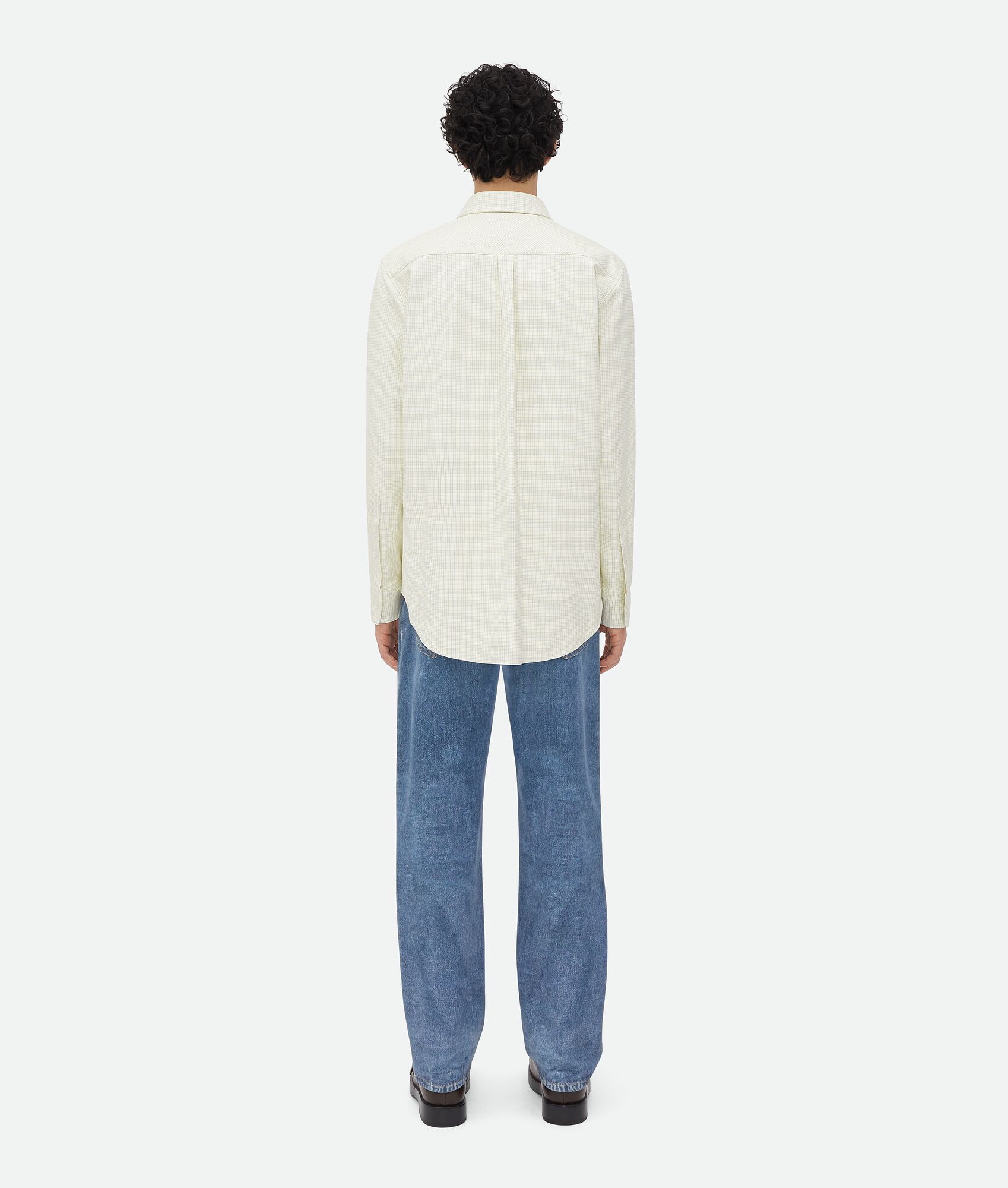 BOTTEGA VENETA 印花皮革格纹衬衫