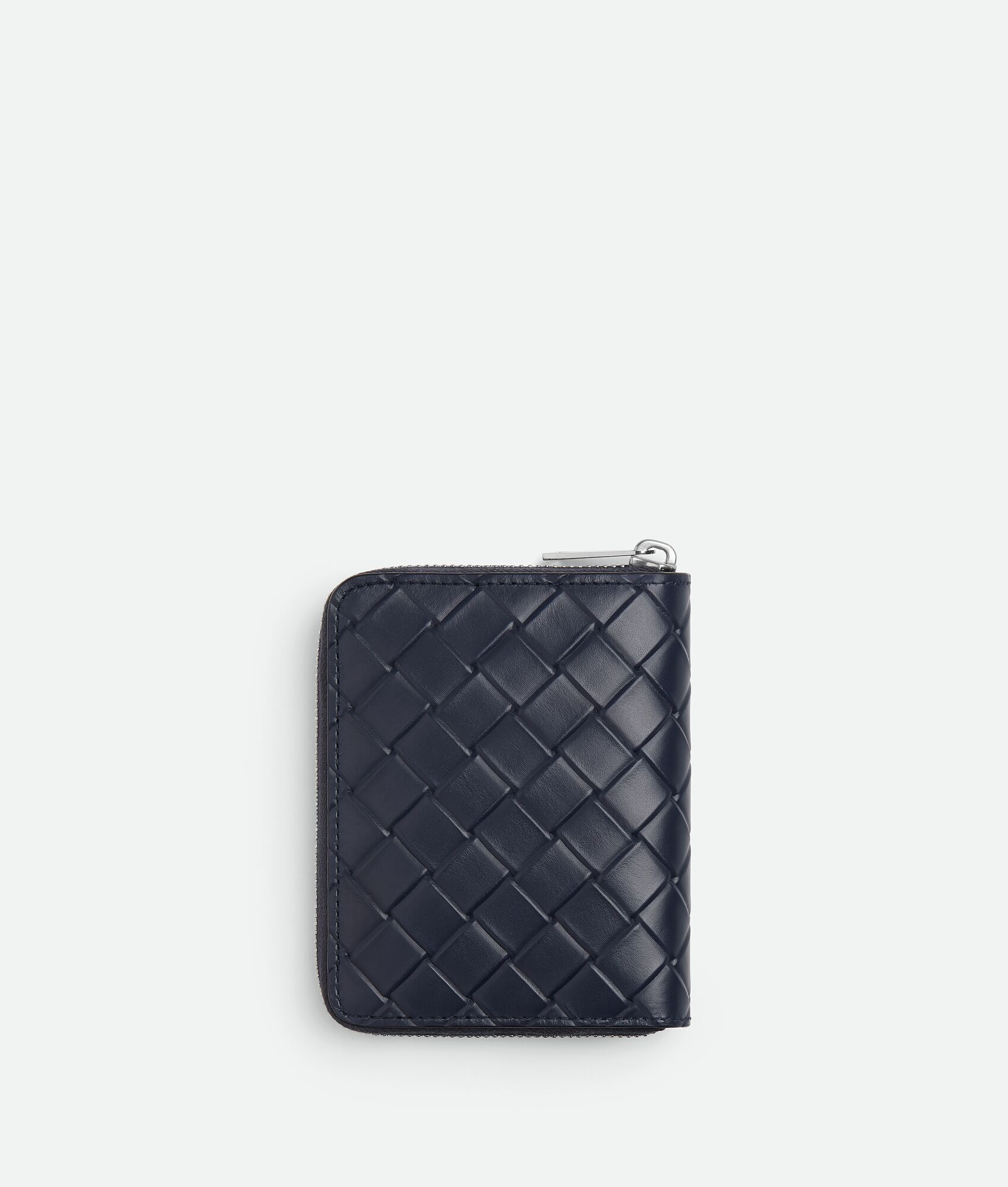 BOTTEGA VENETA Intrecciato Stamp编织环绕式拉链竖款小巧钱包